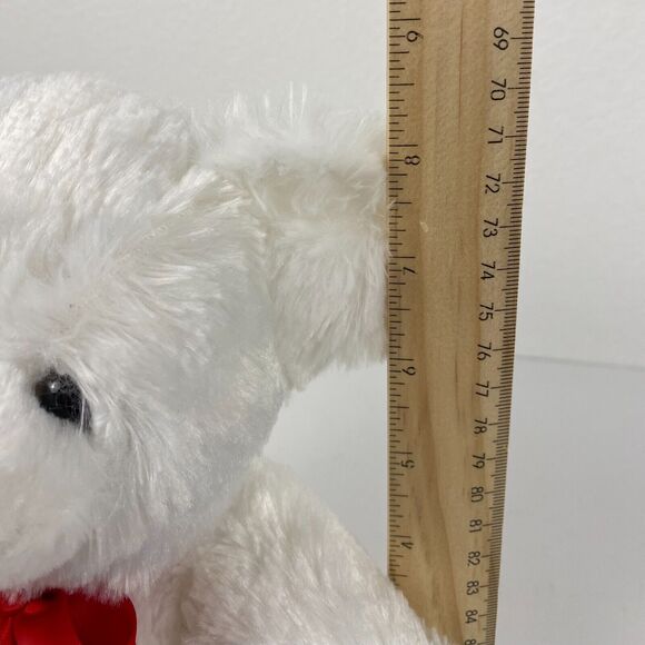 Napco Teddy Bear Plush Stuffed Animal Toy Bow White 11" - Picture 8 of 9